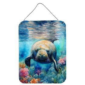 NEW Manatee Wall or Door Hanging Prints Aluminum Metal Sign Kitchen Wall Bar Bathroom Plaque Home Decor Front Door Plaque, 12x16, Multicolor (Default: Default)