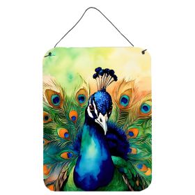 NEW Peacock Wall or Door Hanging Prints Aluminum Metal Sign Kitchen Wall Bar Bathroom Plaque Home Decor Front Door Plaque, 12x16, Multicolor (Default: Default)
